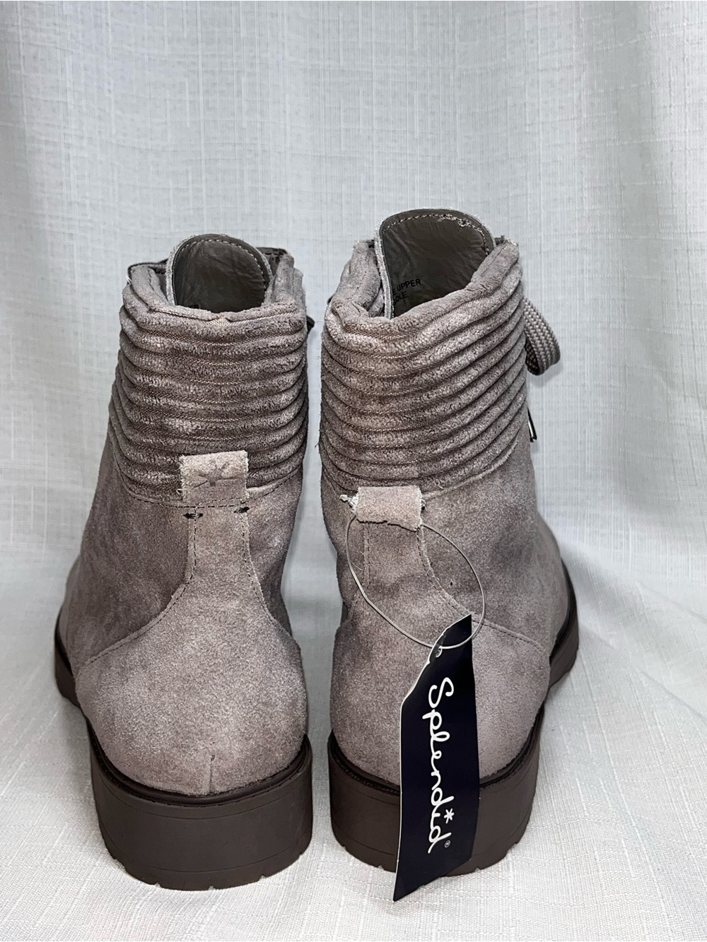 Splendid Sloane Suede Combat Boots Stone Gray Lace Up Ankle Boots 9.5 - Picture 6 of 9
